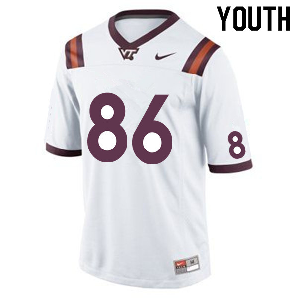 Youth #86 Nick Gallo Virginia Tech Hokies College Football Jerseys Sale-White - Click Image to Close